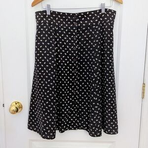 Annie 50 Black and Cream A-Line Buttoned Skirt #18